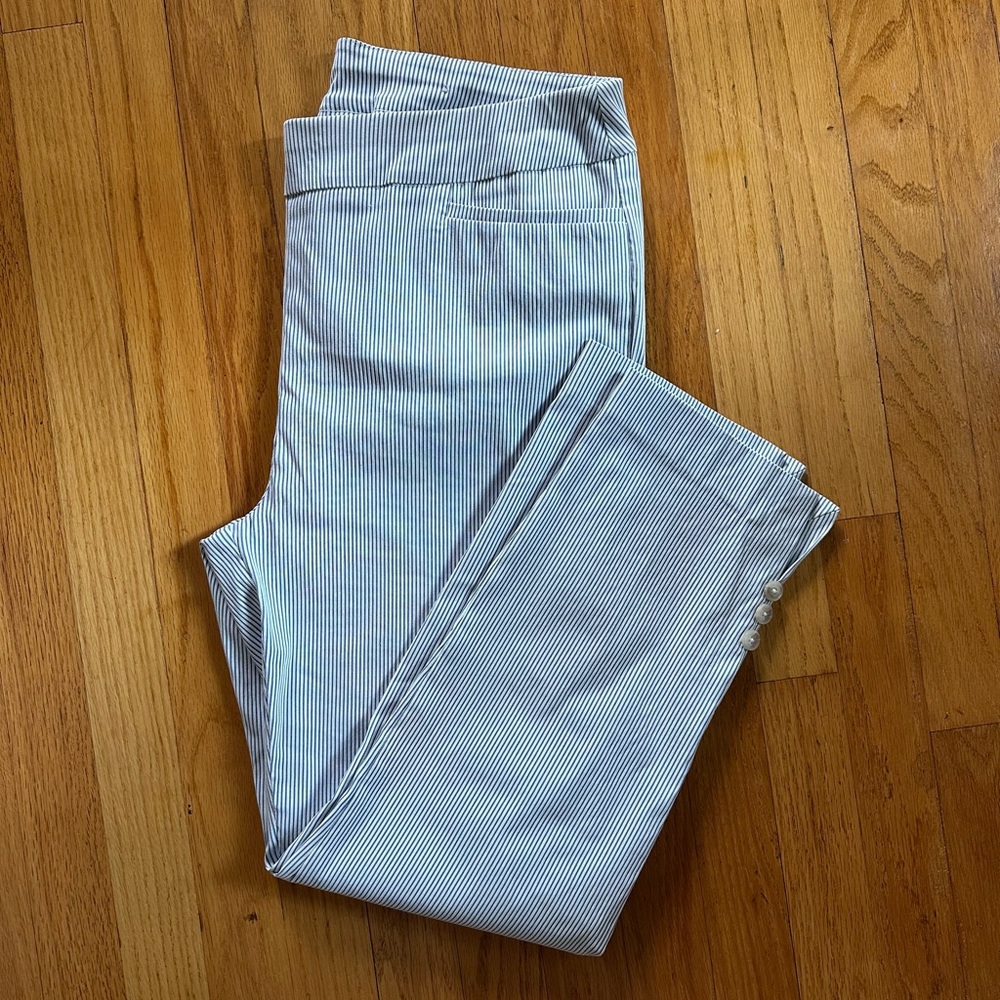 Chico's Light Blue and White Skinny Jeans